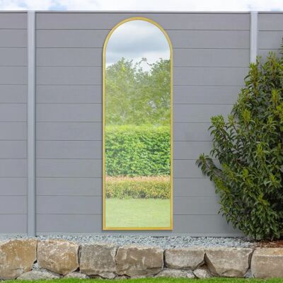 Mirroroutlet Large Gold Metal Framed Arched Garden Mirror - 71" x 24" Mirroroutlet Large Gold Metal Framed Arched Garden Mirror - 71" x 24"