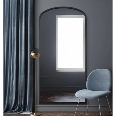 Mirroroutlet Angustus Modern Black Aluminium Shallow Arched Wall Mirror Mirroroutlet Angustus Modern Black Aluminium Shallow Arched Wall Mirror