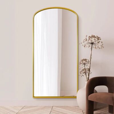 Mirroroutlet Gold Metal Wall Mirror - Angustus 79x39 - Modern Mirroroutlet Gold Metal Wall Mirror - Angustus 79x39 - Modern
