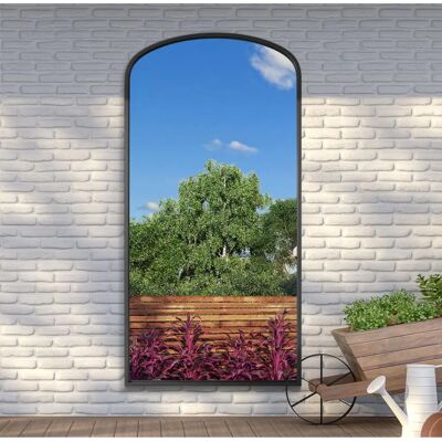 Mirror Outlet Large Black Garden Arched Mirror - 79"x39" Mirror Outlet Large Black Garden Arched Mirror - 79"x39"