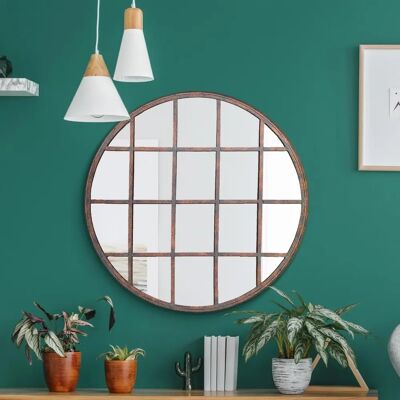 Mirroroutlet Kirkby Rustic Round Wall Mirror - 80x80cm Mirroroutlet Kirkby Rustic Round Wall Mirror - 80x80cm