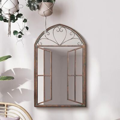 Mirroroutlet Kirkby Rustic Arched Wall Mirror - 36"x24" - Country Style Mirroroutlet Kirkby Rustic Arched Wall Mirror - 36"x24" - Country Style
