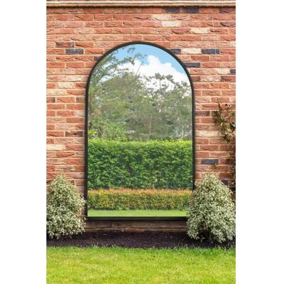 Arcus Black Large Garden Mirror - Modern 75x47 in Arcus Black Large Garden Mirror - Modern 75x47 in