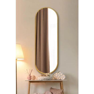 Mirroroutlet Large Gold Metal Framed Double Arched Wall Mirror - 63"X22" Mirroroutlet Large Gold Metal Framed Double Arched Wall Mirror - 63"X22"
