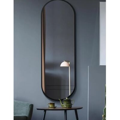 Mirroroutlet Large Black Metal Framed Double Arched Wall Mirror - 71"X24" Mirroroutlet Large Black Metal Framed Double Arched Wall Mirror - 71"X24"