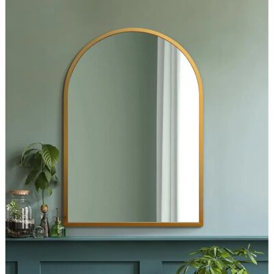 Mirroroutlet Arcus Gold Metal Wall Mirror - 39" x 27" Mirroroutlet Arcus Gold Metal Wall Mirror - 39" x 27"