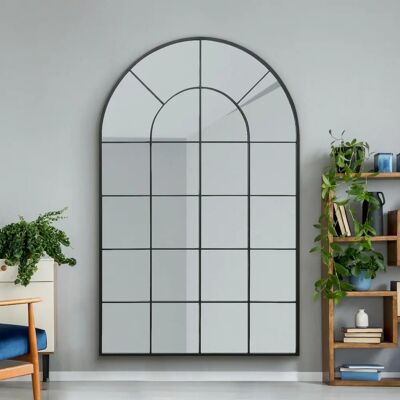 Mirroroutlet Large Black Arched Window Mirror - Mirror Mirroroutlet Large Black Arched Window Mirror - Mirror