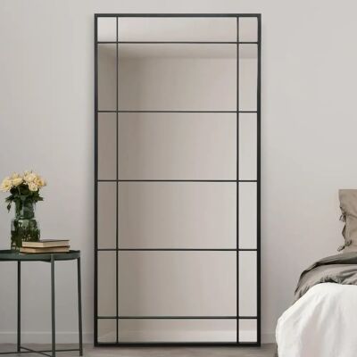 Black Metal Wall Mirror - Large 71" x 35" - Country Style Black Metal Wall Mirror - Large 71" x 35" - Country Style
