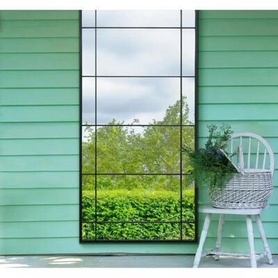 Mirroroutlet Large Black Metal Framed Wall Garden Mirror - 71" X 35" - Wall Mirror Mirroroutlet Large Black Metal Framed Wall Garden Mirror - 71" X 35" - Wall Mirror