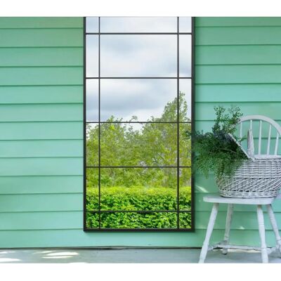 The Tabula New Extra Large Black Framed Garden Wall Mirror - 63"X31" The Tabula New Extra Large Black Framed Garden Wall Mirror - 63"X31"