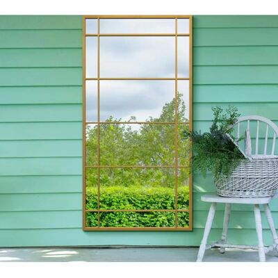 Tabula Gold Garden Wall Mirror - 63" x 31" - Modern Tabula Gold Garden Wall Mirror - 63" x 31" - Modern