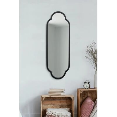 Duplici 102x35.5cm Black Metal Framed Arched Wall Mirror Duplici 102x35.5cm Black Metal Framed Arched Wall Mirror
