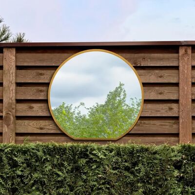 Mirroroutlet Gold Round Wall Garden Mirror - 41"x39" - Modern Design Mirroroutlet Gold Round Wall Garden Mirror - 41"x39" - Modern Design