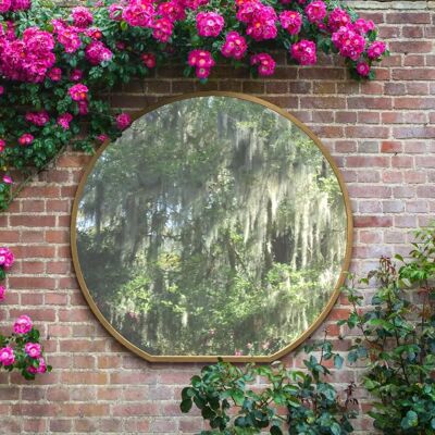 Mirroroutlet Gold Round Garden Wall Mirror - 50"X47" - Wall Garden Mirror Mirroroutlet Gold Round Garden Wall Mirror - 50"X47" - Wall Garden Mirror