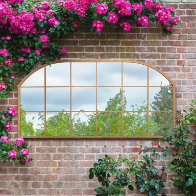 Giant Gold Garden Mirror - 69"X33" - Water Resistant Large Metal Frame Giant Gold Garden Mirror - 69"X33" - Water Resistant Large Metal Frame