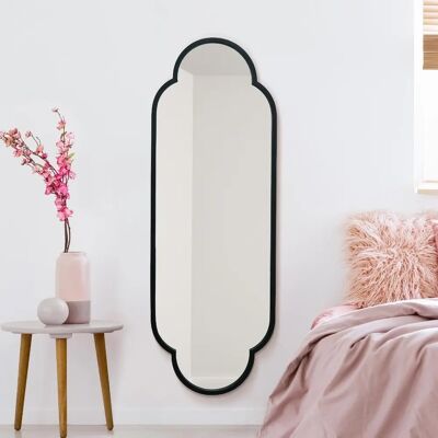 Duplici Large Black Metal Framed Oval Wall Mirror - 59"X20" (150x52cm) Duplici Large Black Metal Framed Oval Wall Mirror - 59"X20" (150x52cm)