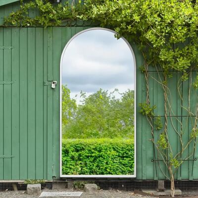 White Garden Arched Wall Mirror - 71" x 35" - Large Bathroom Mirror White Garden Arched Wall Mirror - 71" x 35" - Large Bathroom Mirror
