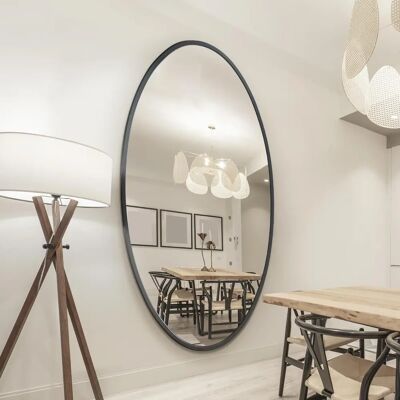 Ovale New Extra Large Black Metal Framed Oval Mirror - 79"X 44" Ovale New Extra Large Black Metal Framed Oval Mirror - 79"X 44"