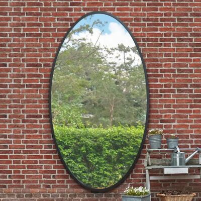 Mirroroutlet Large Black Metal Framed Oval Garden Mirror - Garden Mirror 200x112cm Mirroroutlet Large Black Metal Framed Oval Garden Mirror - Garden Mirror 200x112cm