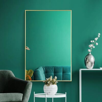 Mirroroutlet Extra Large Gold Aluminium Wall Mirror - 35" x 24" Mirroroutlet Extra Large Gold Aluminium Wall Mirror - 35" x 24"