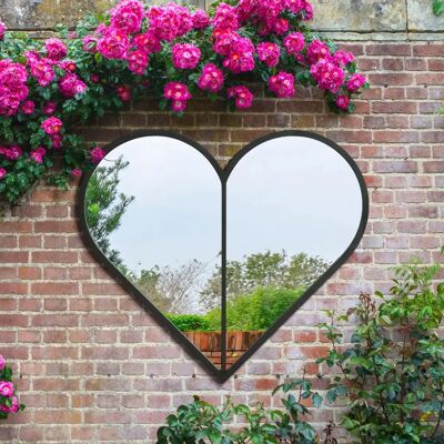 Mirroroutlet Heart Garden Mirror - Black, 31x31" Mirroroutlet Heart Garden Mirror - Black, 31x31"