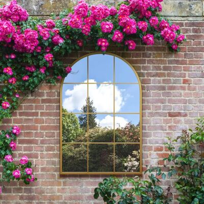 Mirroroutlet Large Gold Arched Garden Mirror - 47" X 31" Mirroroutlet Large Gold Arched Garden Mirror - 47" X 31"