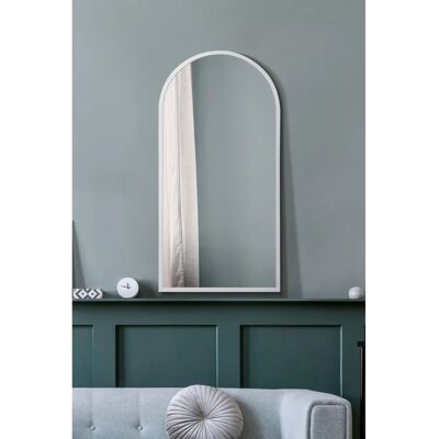 Mirroroutlet Arcus Large White Metal Wall Mirror - Modern 120x60cm Mirroroutlet Arcus Large White Metal Wall Mirror - Modern 120x60cm
