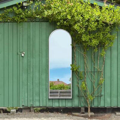 Mirroroutlet Large White Metal Framed Arched Garden Mirror - 71"x24" Mirroroutlet Large White Metal Framed Arched Garden Mirror - 71"x24"