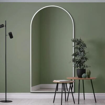 Mirroroutlet Large White Arched Wall Mirror - 79" x 39" (200x100cm) - Modern Design Mirroroutlet Large White Arched Wall Mirror - 79" x 39" (200x100cm) - Modern Design