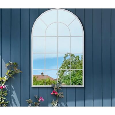 Arcus Extra Large White Arched Garden Mirror - Garden Mirror Arcus Extra Large White Arched Garden Mirror - Garden Mirror