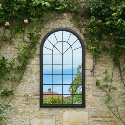 Mirror Outlet UK Large Black Rustic Arched Wall Mirror - Wall Type Mirror Outlet UK Large Black Rustic Arched Wall Mirror - Wall Type