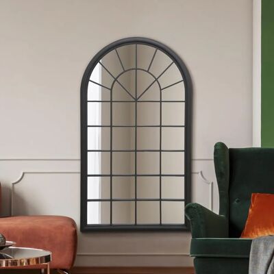 Somerley Model Rustic Black Arched Mirror - 63" x 36" Somerley Model Rustic Black Arched Mirror - 63" x 36"