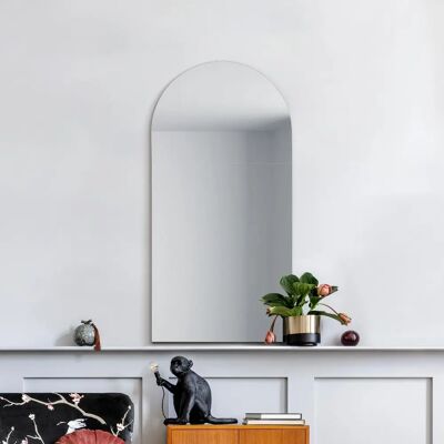 Arcus Frameless Wall Mirror - Large 32" x 16" - Arched Bathroom Decor Arcus Frameless Wall Mirror - Large 32" x 16" - Arched Bathroom Decor