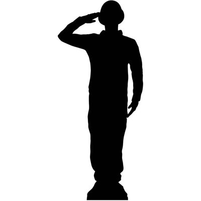 Iconicgreats Saluting Soldier Silhouette Lifesize Cardboard Cutout - Commemorative Iconicgreats Saluting Soldier Silhouette Lifesize Cardboard Cutout - Commemorative
