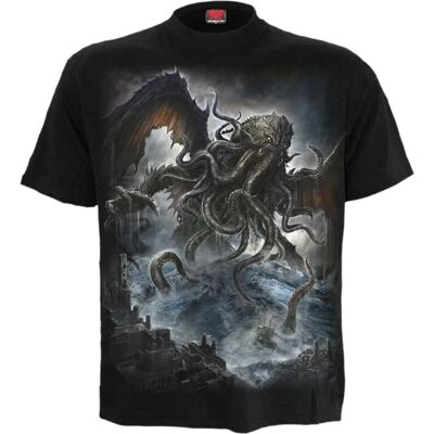 Spiral Cthulhu Gothic T-Shirt Kurzarm - Herren - Schwarz Spiral Cthulhu Gothic T-Shirt Kurzarm - Herren - Schwarz