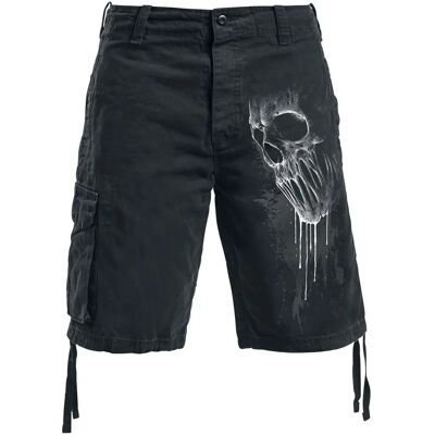 Spiral Direct Gothic BAT CURSE - Schwarze Cargo-Shorts Spiral Direct Gothic BAT CURSE - Schwarze Cargo-Shorts