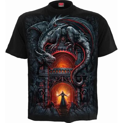 Gothic T-Skjorte Spiral Direct DRAGON'S LAIR - Svart - Drage motiv - Skjelett - Kort erme Gothic T-Skjorte Spiral Direct DRAGON'S LAIR - Svart - Drage motiv - Skjelett - Kort erme