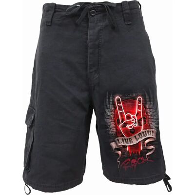 Spiral Direct Gothic Live Loud - Vintage Cargo Shorts Sorte - Cargo Shorts Spiral Direct Gothic Live Loud - Vintage Cargo Shorts Sorte - Cargo Shorts
