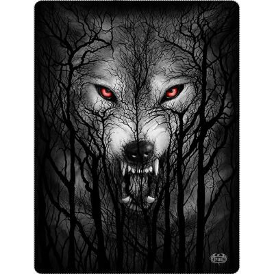 Spiral Gothic Waldwolf - Doppelseitige Fleecedecke - Schwarz Spiral Gothic Waldwolf - Doppelseitige Fleecedecke - Schwarz