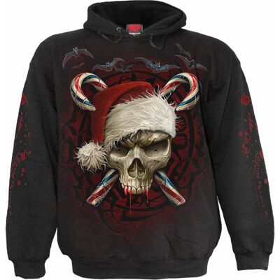 Spiral Direct Gothic Candy Cane Santa Hoodie - Black Spiral Direct Gothic Candy Cane Santa Hoodie - Black