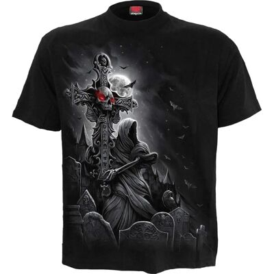 T-Shirt gothique Spiral Direct GRAVE WALKER - Noir - Tête de mort et roses - Publicité T-Shirt gothique Spiral Direct GRAVE WALKER - Noir - Tête de mort et roses - Publicité