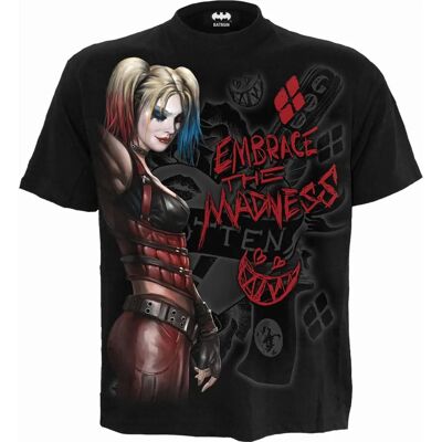 T-Shirt Gothique Harley Quinn - Embrassez la Folie - Noir - Type de produit - Publicité T-Shirt Gothique Harley Quinn - Embrassez la Folie - Noir - Type de produit - Publicité