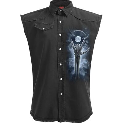 Spiral Direct Grim Rocker - Sleeveless Black Shirt - Gothic Style Spiral Direct Grim Rocker - Sleeveless Black Shirt - Gothic Style