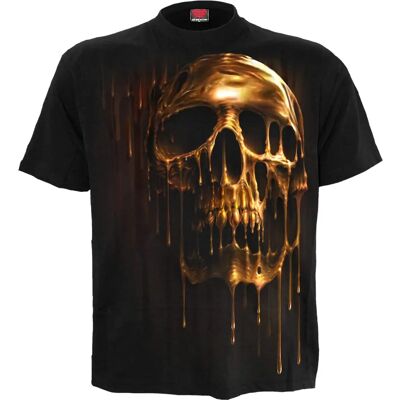 T-Shirt Noir Gothic Dripping Gold - Crâne - Unisexe - Publicité T-Shirt Noir Gothic Dripping Gold - Crâne - Unisexe - Publicité