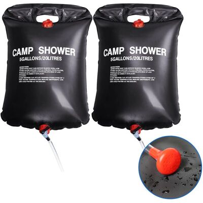 TRIXES 2 X 5 Gln Fishing Army Camp Solar Powered Camping Showers - Camping Shower TRIXES 2 X 5 Gln Fishing Army Camp Solar Powered Camping Showers - Camping Shower