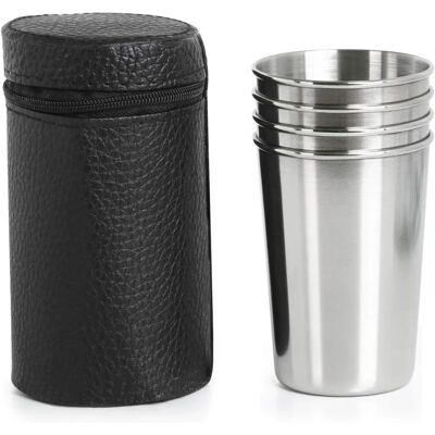 Conjunto de 4 copos de aço inoxidável para shots Conjunto de 4 copos de aço inoxidável para shots