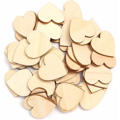 TRIXES Wooden Hearts - 5cm Rustic Decor & Craft Hearts TRIXES Wooden Hearts - 5cm Rustic Decor & Craft Hearts