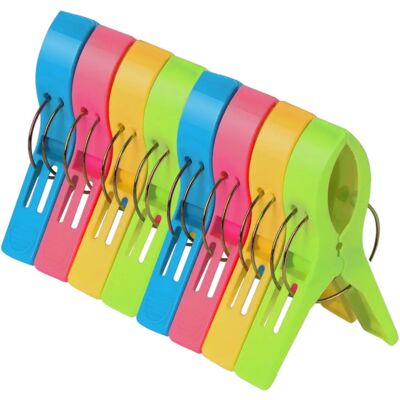 TRIXES Marca Grandes Presilhas de Toalha de Praia em Plástico Colorido TRIXES Marca Grandes Presilhas de Toalha de Praia em Plástico Colorido