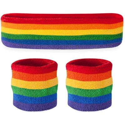 Conjunto de Faixas de Esporte Arco-Íris TRIXES - Unissex Conjunto de Faixas de Esporte Arco-Íris TRIXES - Unissex
