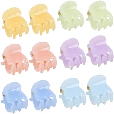 TRIXES Marca Presilhas de Cabelo Pastel 6 Cores - Conjunto de 12 TRIXES Marca Presilhas de Cabelo Pastel 6 Cores - Conjunto de 12